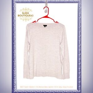 ✨NWOT Talbots Woman’s Merino Wool Sweater Petite Large Beige Pullover ✨